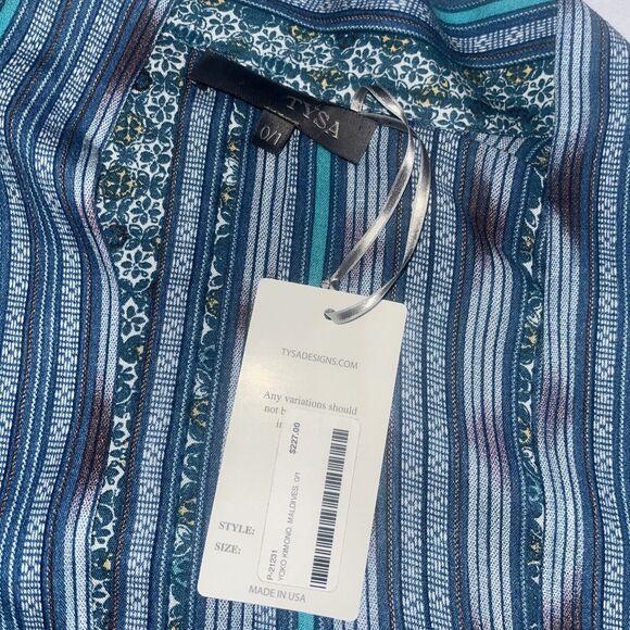 Tysa Designs Rayon Oversized Yoko Kimono In Maldives Print Blue 0 / 1 NWT $ 227 - Picture 4 of 15